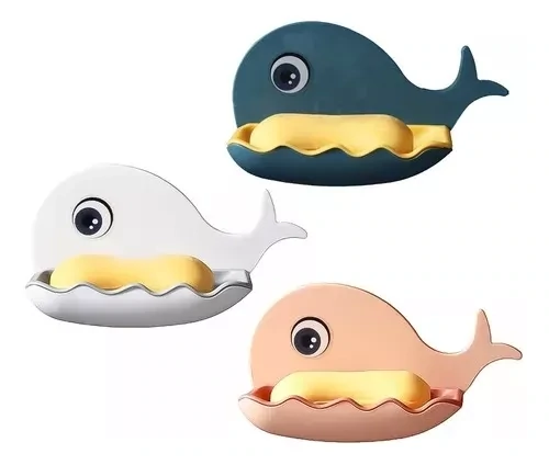 Jabonera Con Forma De Ballena Autoadhesiva