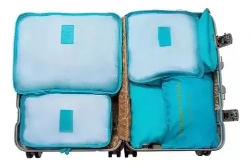 Set X 6 Piezas Organizador De Valija Para Viajes Impermeable