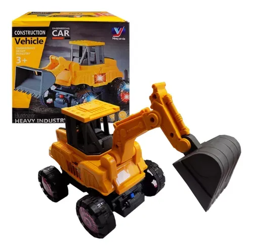 etroexcavadora Juguete Para Niños Con Luz Rota 360°
