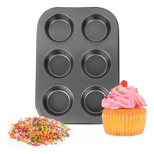 Molde De Teflon Muffins X6 Muffins Antiadherente 26x18cm