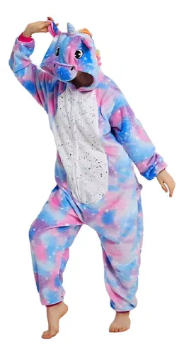 Pijama Par Niño Pijama Diseño Unicornio Con Cierre Trasero