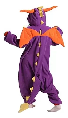 Pijama Diseño Dragón Morado Con Alas De Niños