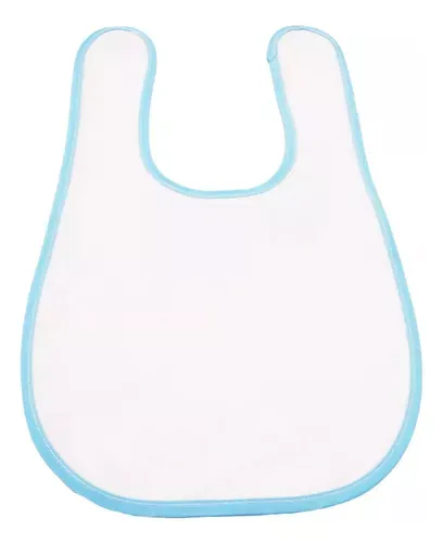 Babero Blanco Con Borde De Color Para Niños