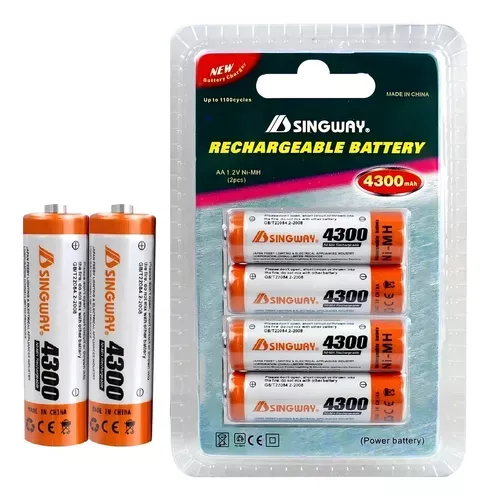 Pilas Singway Pack X4 Aa Recargable 4300mah