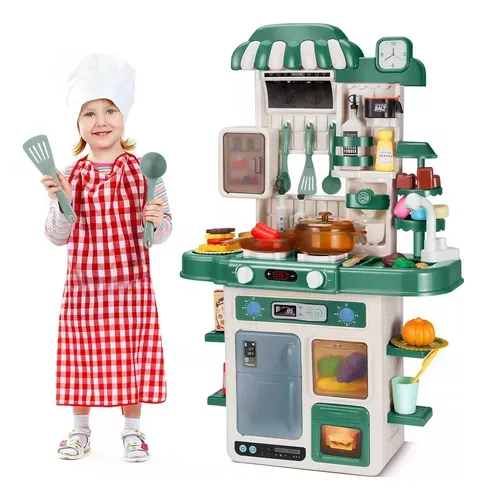 Juguete Para Niños Con 48 Piezas Cocina Color Verde