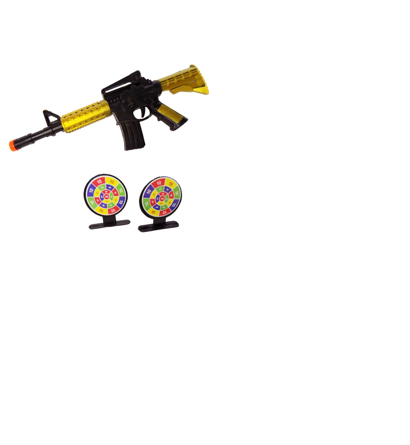 Arma Metralleta De Plástico Con Dardos Y Tiro Al Blanco Medidas 30 cm