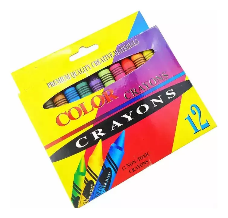 Crayolas Escolares Gruesas, 12 Crayones De Colores en Caja