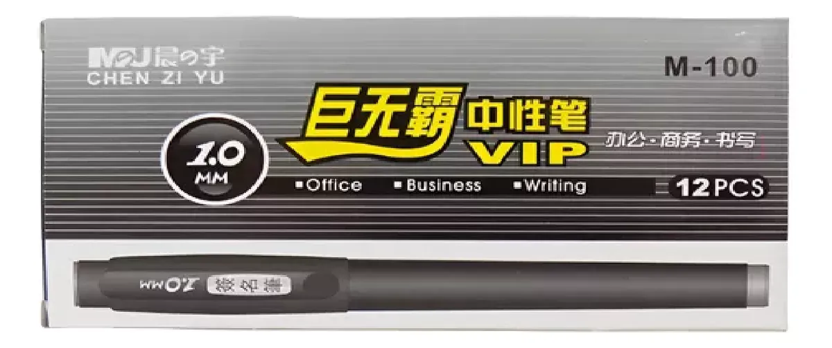 Paquete De 12 Bolígrafos M-100, De Gel Negro 1.0mm