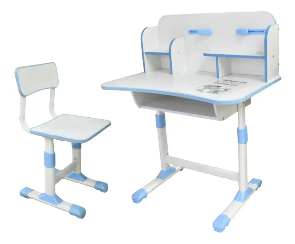 Silla Escritorio Infantil, Escritorio Multifuncion Con Cajones Altura Regulable