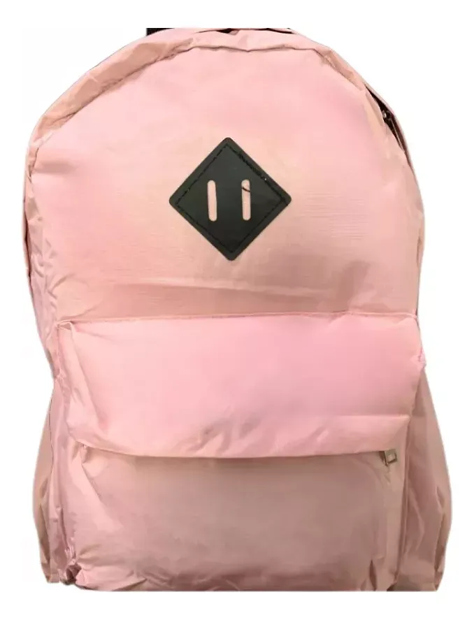 Mochila Morral Impermeable Clasica Rosada Medidas 42x30x15cm, Bolsillo frontal chico.