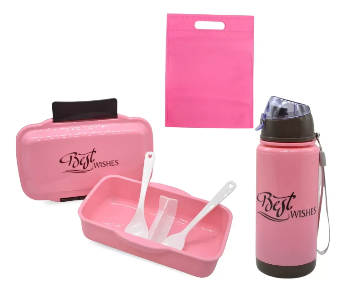 Set De Botella Y Lonchera Con Cubiertos Bolsa Tnt Incluida para transportar