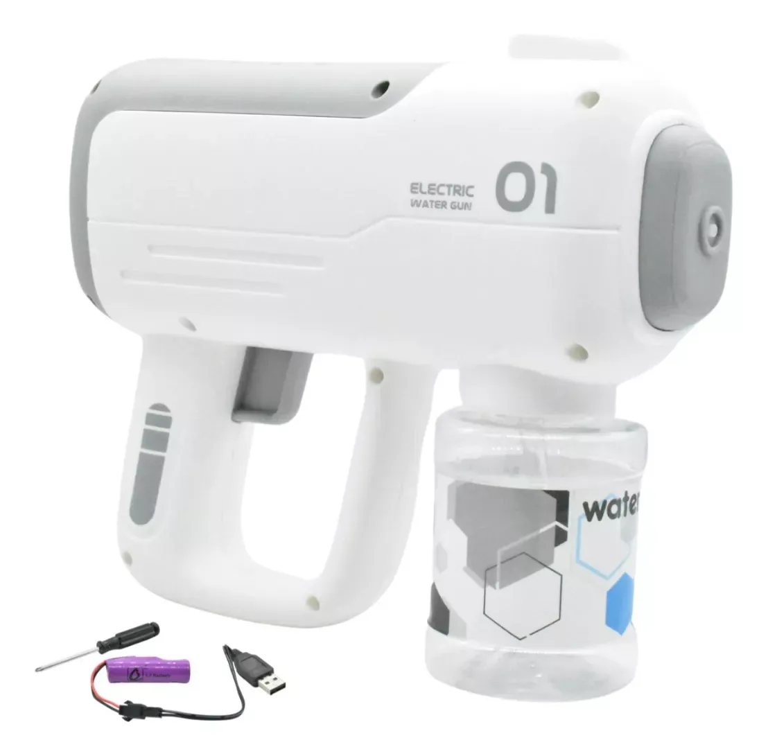 Lanza Agua Automática Pistola de Juguete Recargable 3.7v Blanco