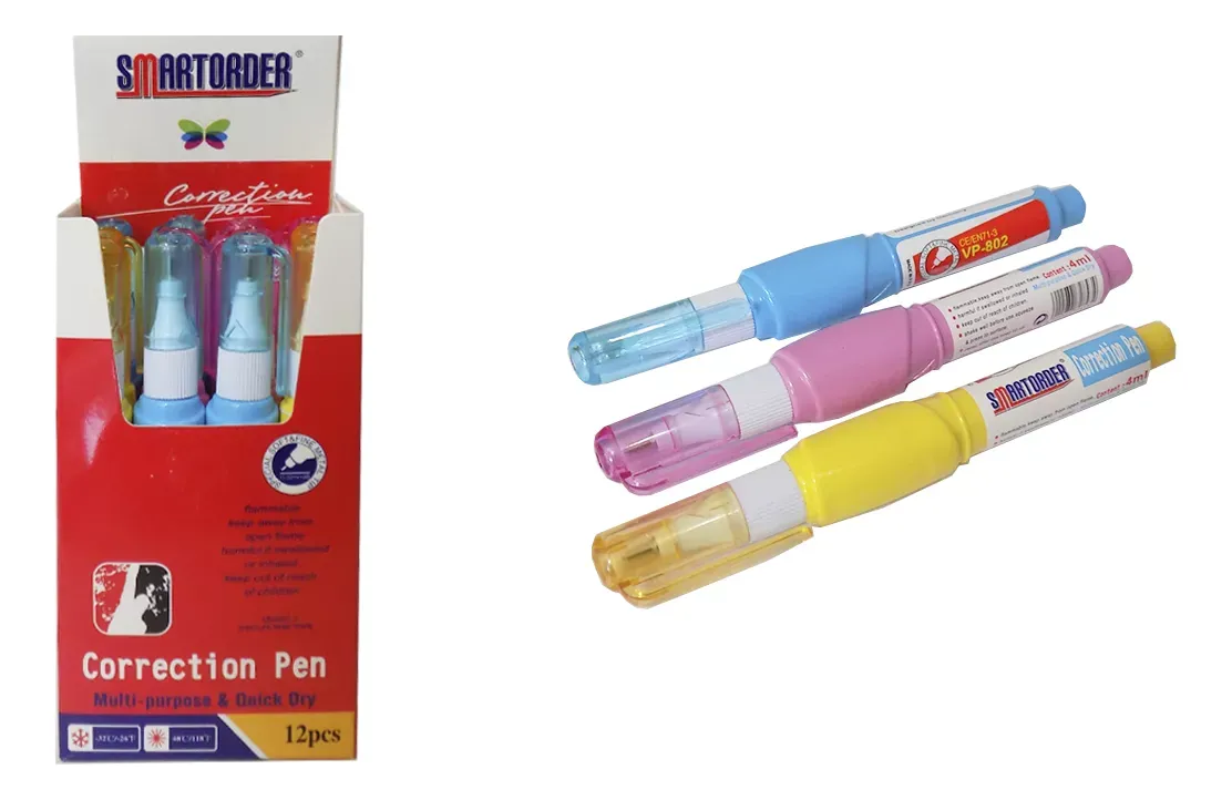 Corrector Líquido 12 Unidades Correctores Líquidos en Caja