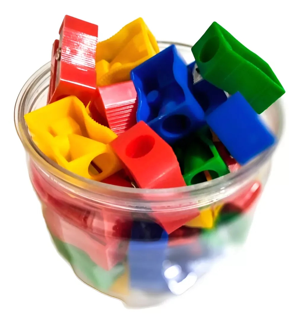 Set de Sacapuntas De Plastico De 1 Orificio Bote Con 72 Sacapuntas