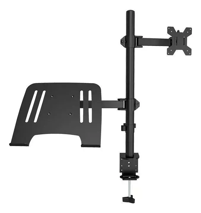 Soporte Para Laptop  Y Monitor Brazo 2 en 1 Color Negro