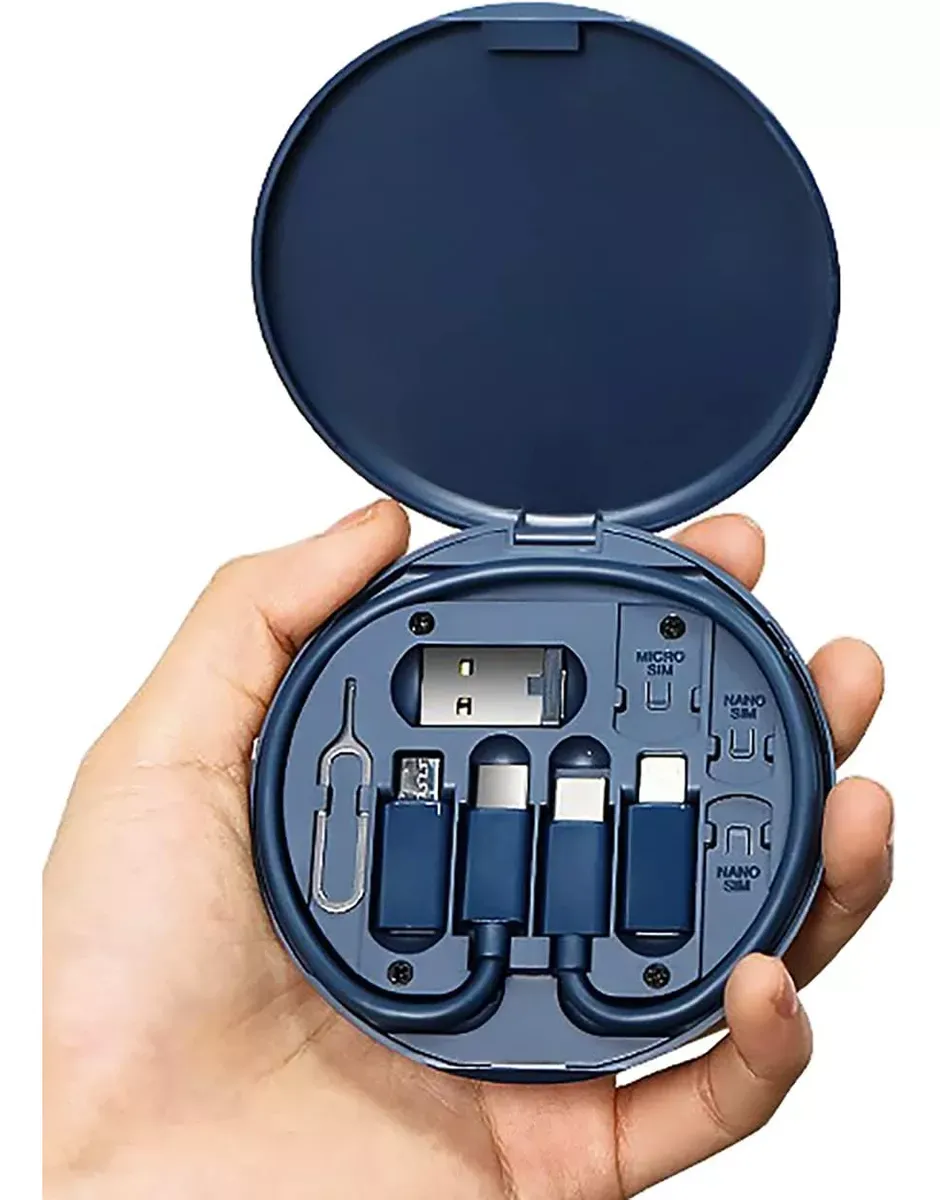 Kit Adaptadores Multi-usb Carga Portátil Puerto Para Celular Caja Organizadora