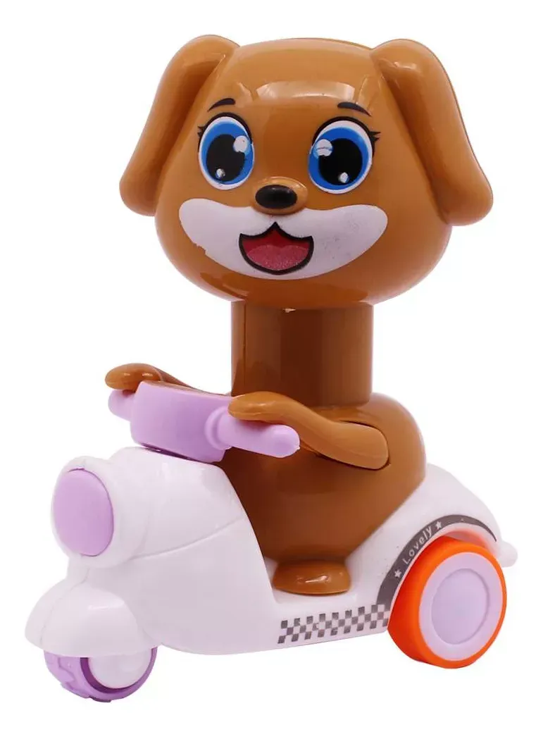 Juguete Montando En Motocicleta Con Diseño Perrito de Plastico
