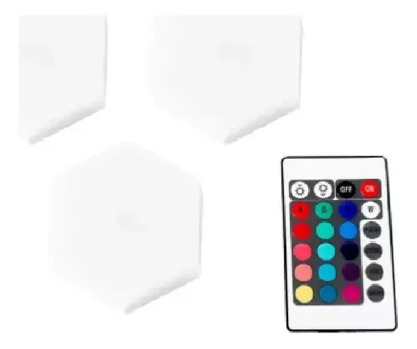 Luces  Inalámbricas Rgb Hexagonales X6 Led Led Mas Control