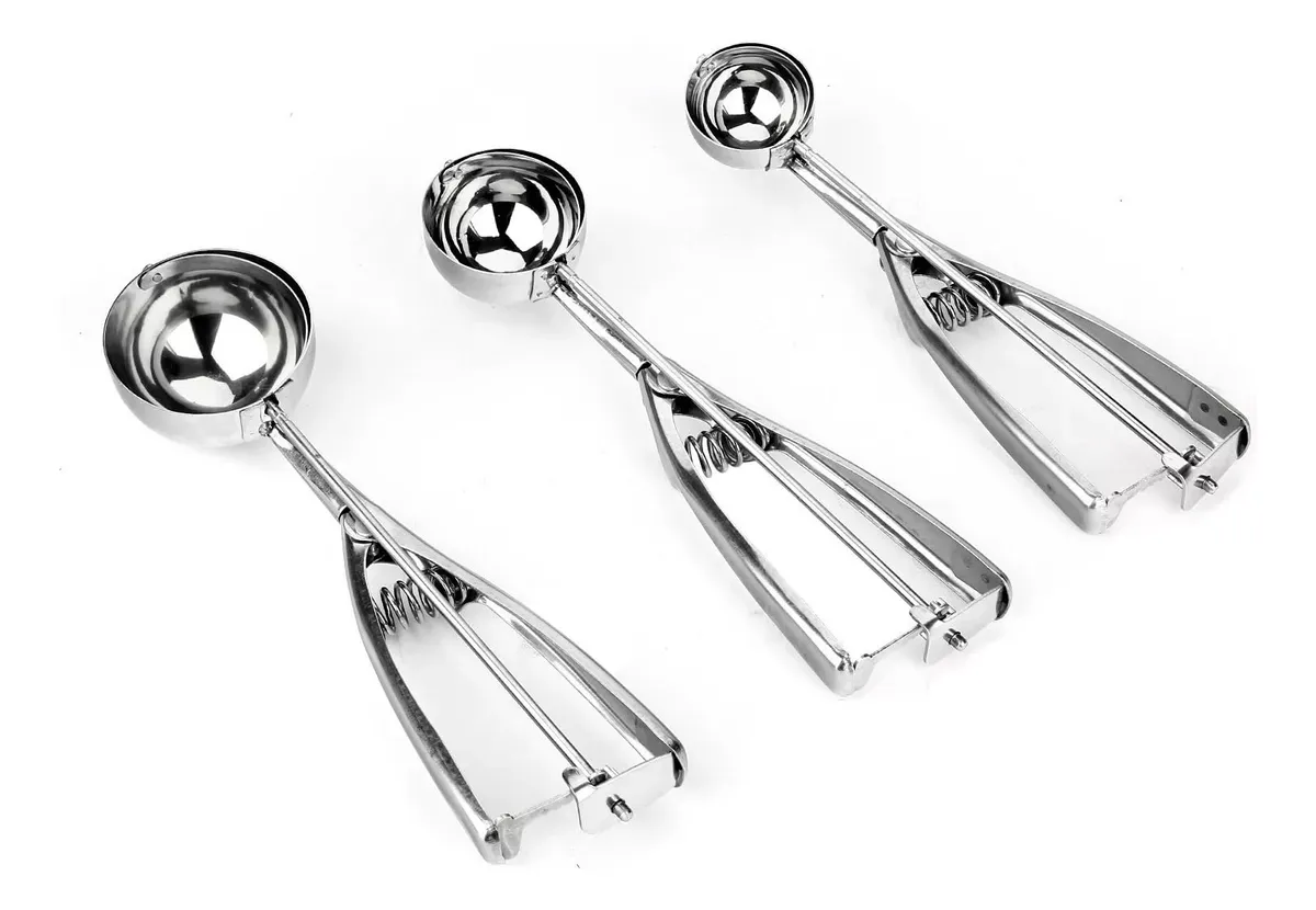 Juego De Cucharas Para Helados De Acero Inoxidable set de 3 Unidades de  4-5-6 cm
