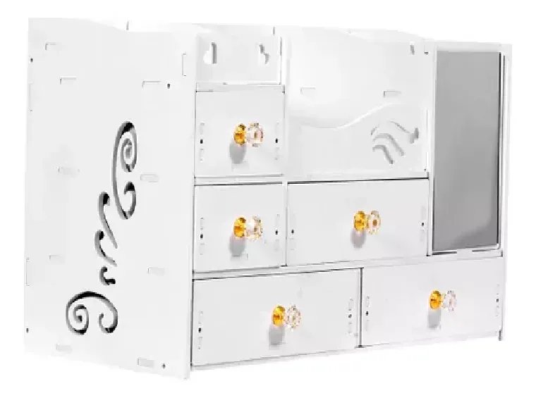 Organizador Para Cosmeticos Con Espejo 5 Cajones Multifuncional