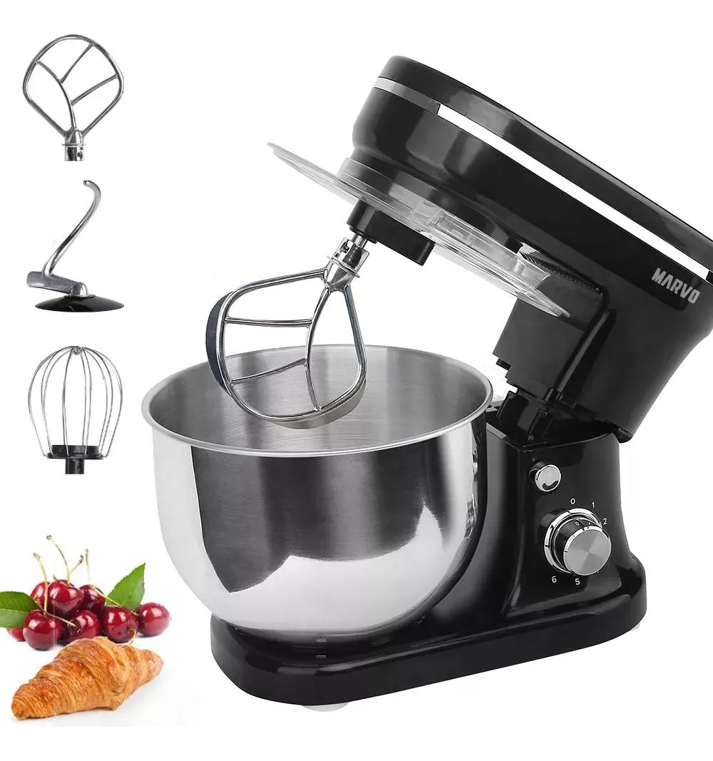 Batidora Planetaria 6 Velocidades Silenciosa 1200w Negro Marvo