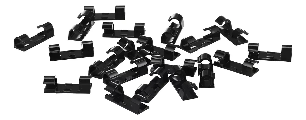Clips Soporte Autoadhesivo De Cable Set 20 Clips En Blister Organizador