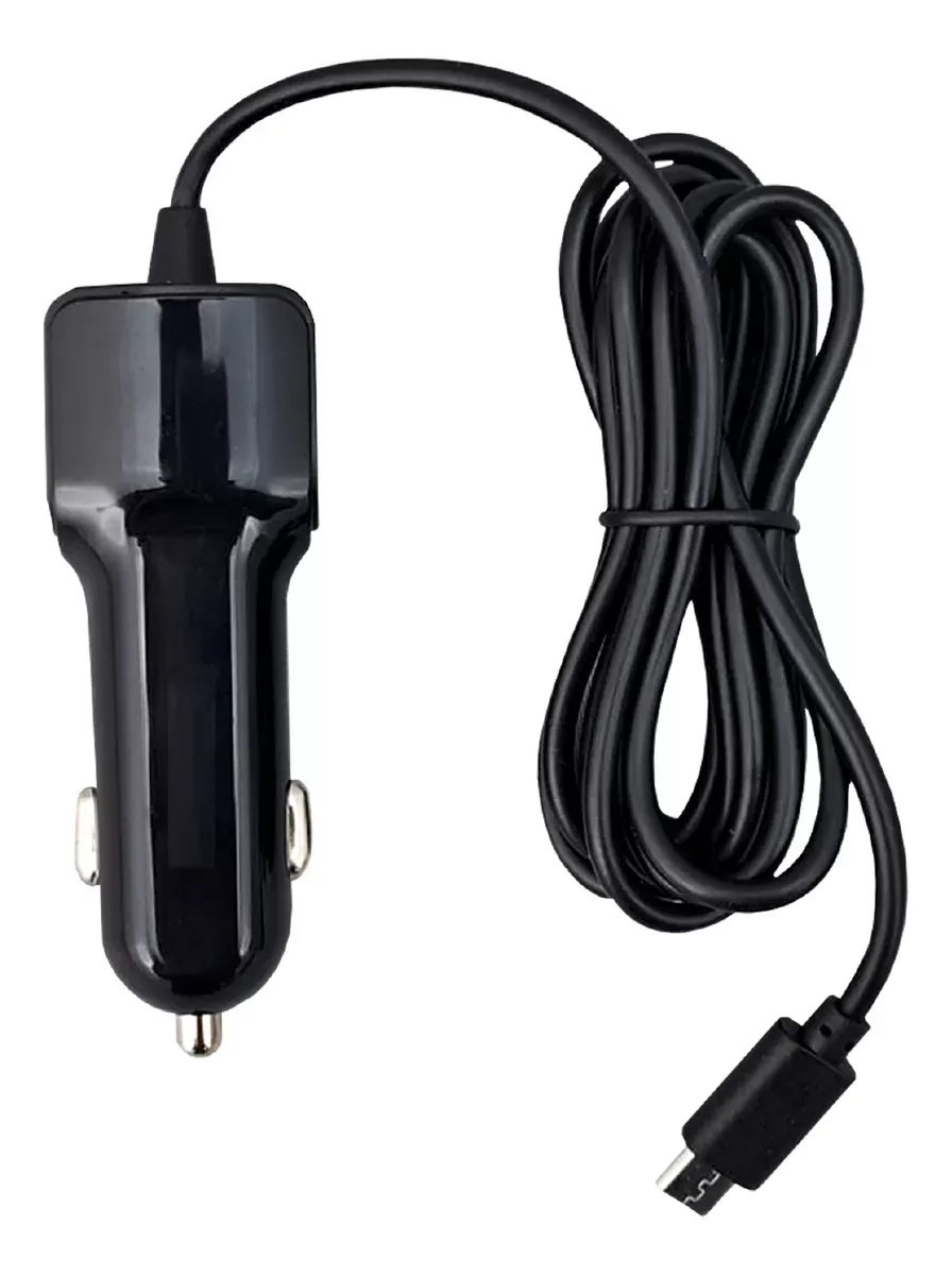 Cargador Para Auto Con Cable Micro Usb Color Negro 12v