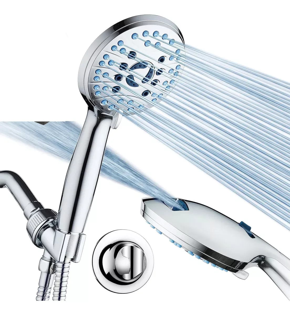 Cabezal Ducha De Mano 2 En 1 8 Niveles De Intensidad Cabezal De Agua