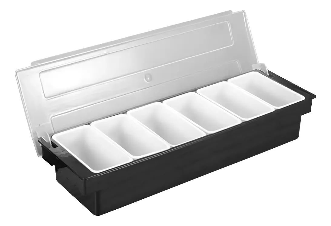 Contenedor Condimento Fruta Organizador conn  6 Compartimientos