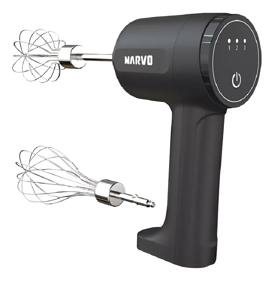 Batidora Inalámbrica Marvo 37 Ciclos De Carga 3 Velocidades Color Negro
