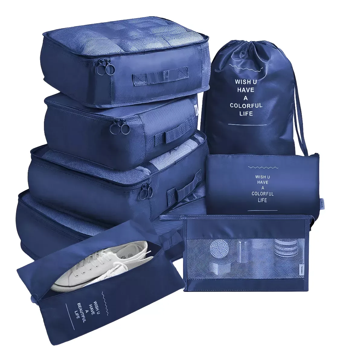Set Organizador De Viaje Para Valija Bolsos Ropa  8 Piezas