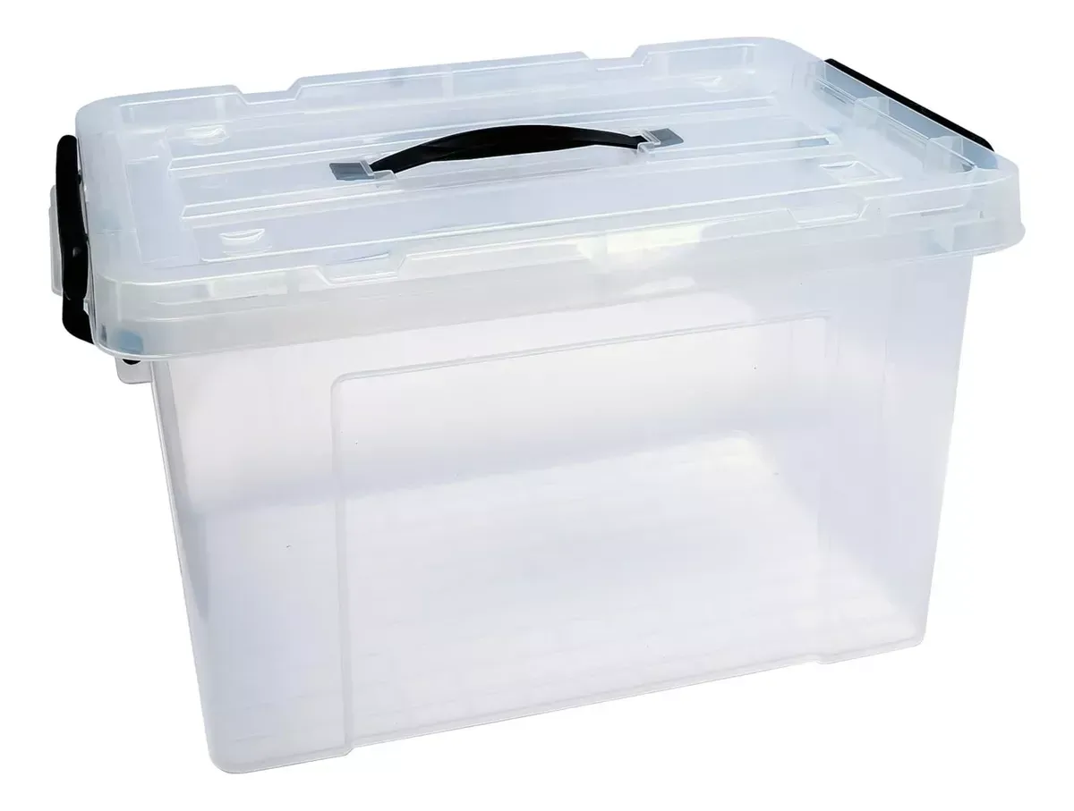 Organizador Multiuso De Plastico Con Capacidad De 20 Litros Transparente