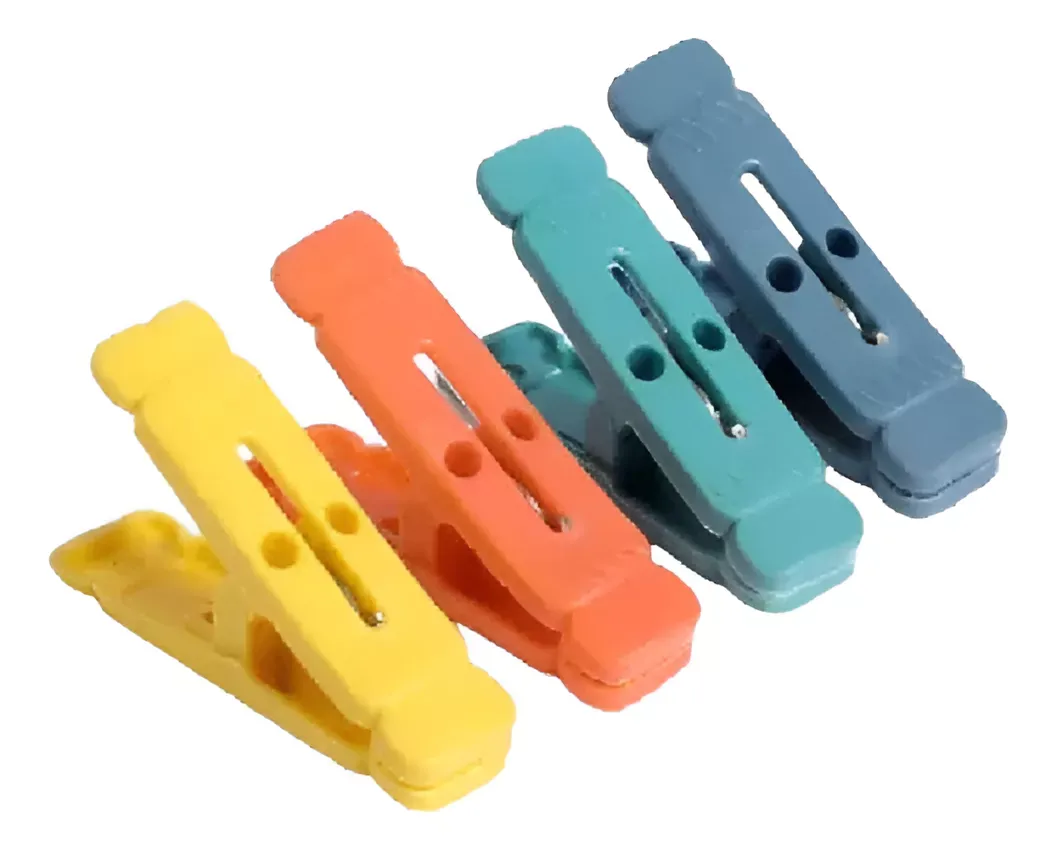 Broches Palillos, Perchero Retráctil 12 Piezas 013 Lisos de Plastico