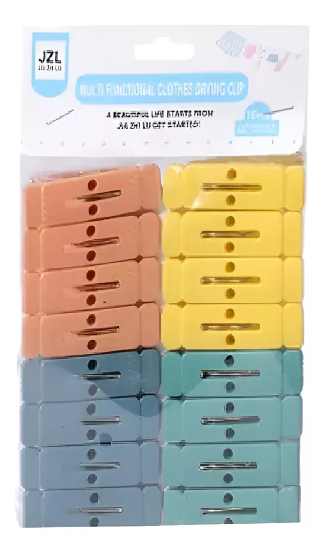 Palillos de Plastico Perchero Retráctil x16 Unidades 017-8 Lisos Broches Para Ropa