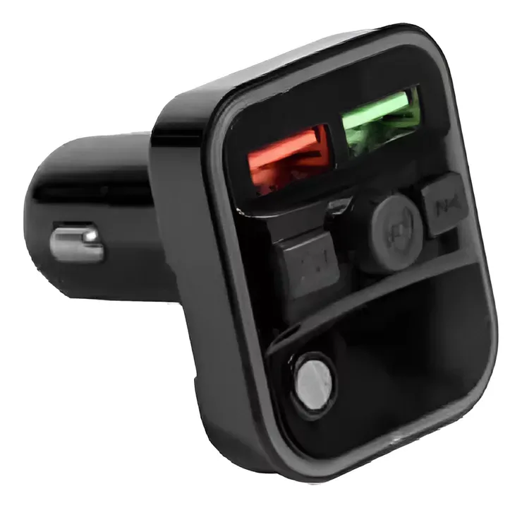 Receptor Transmisor Fm Cargador Con 2 Usb Luz Rgb De Auto