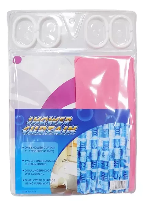 Cortina De Baño Doble Para Ducha Con Ganchos Medidas 180x180cm