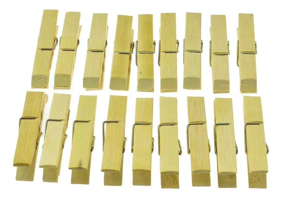 Palillos Boches De Bambú, Pinzas Para Ropa Agarre Fuerte  Resistente x20 Palillos
