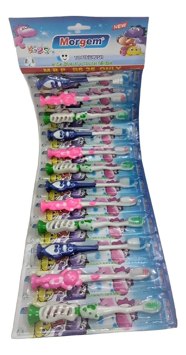 Cepillo De Dientes Infantil 1 Pack X12 Unds Bonitos Diseños de Animales