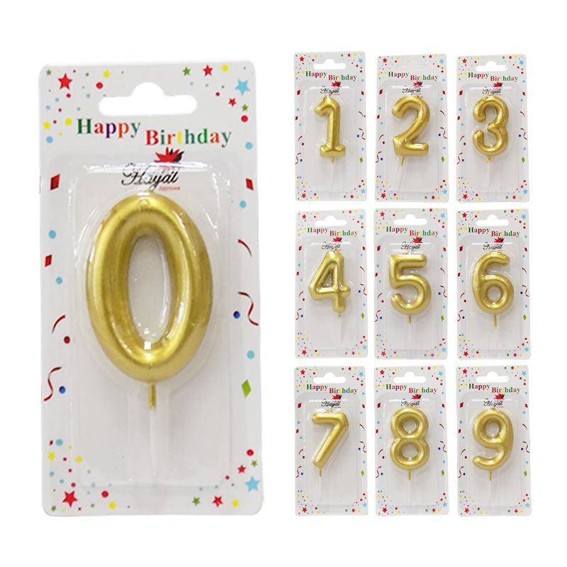 Velas De Cumpleaños 10 Velas Numéricas Plateado O Dorado Velas del 0 al 9