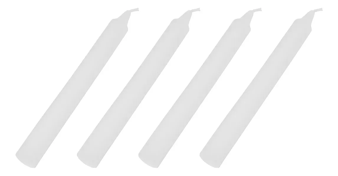 Velas Lisas Cilindrica Color Blanco De 21 Cm Pack De 4 Velas