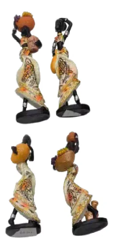 Adorno Set X4 Mujeres Africanas Estatuilla Figuras Decorativas