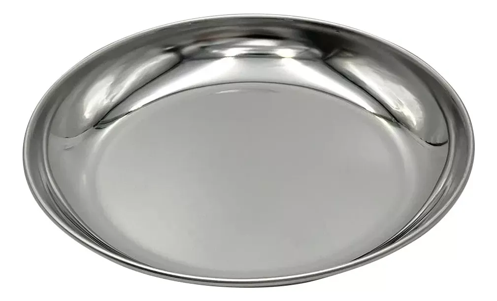 Plato Circular De Acero Inoxidable De 25 Cm Bandeja De Acero Apilable