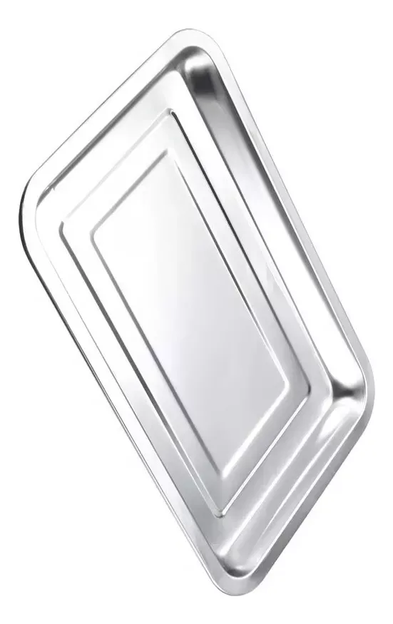 Asadera Bandeja Rectangular Acero Inoxidable  Medidas 4,5x50x35cm