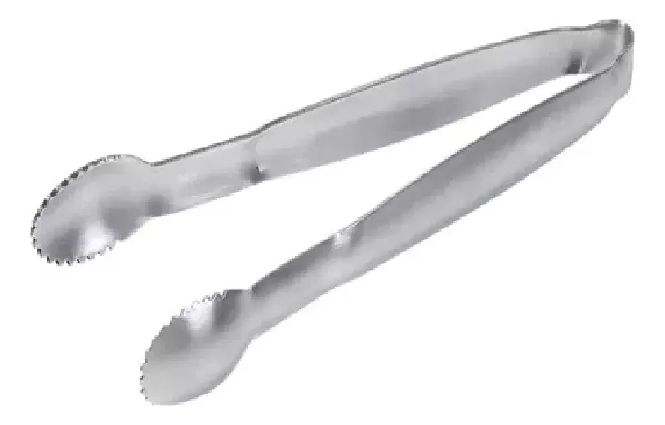 Pinza De Hielo, Azucar,  De Metal De 18 Cm Diseño Zig Zag