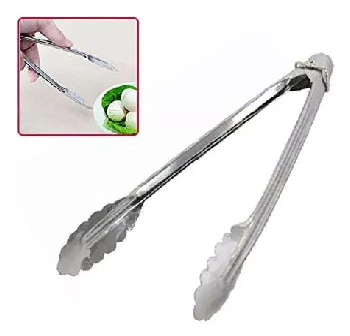 Pinza De Cocina Multiuso Ensaladas Vegetales, Pinza De Metal de 18 Cm