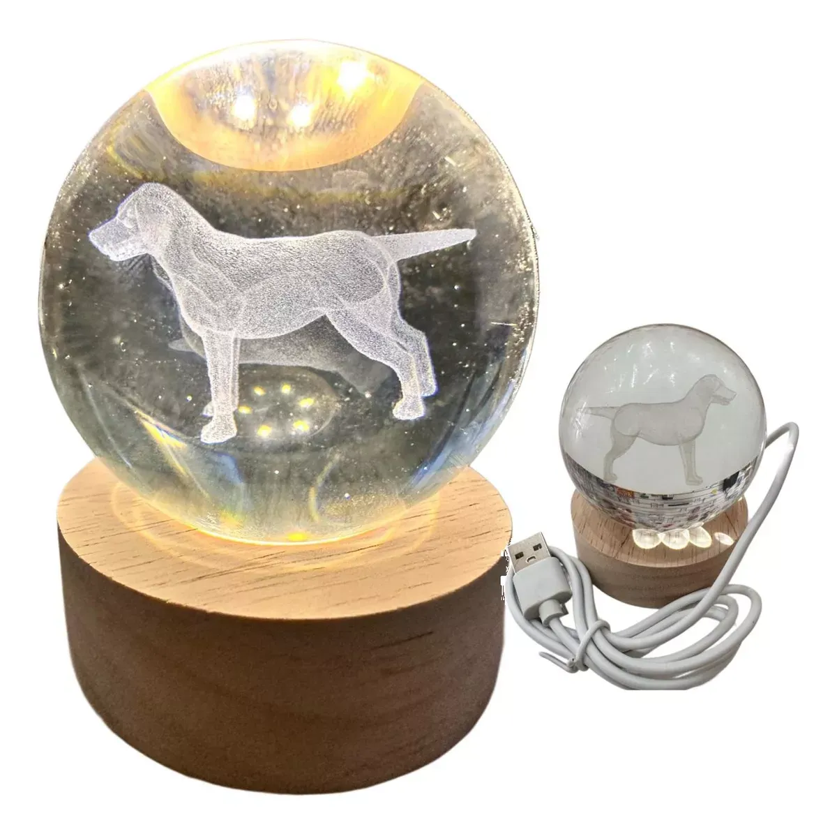 Veladora Lampara Bola De Cristal Diseño Perrito De 6cm Luz Calida