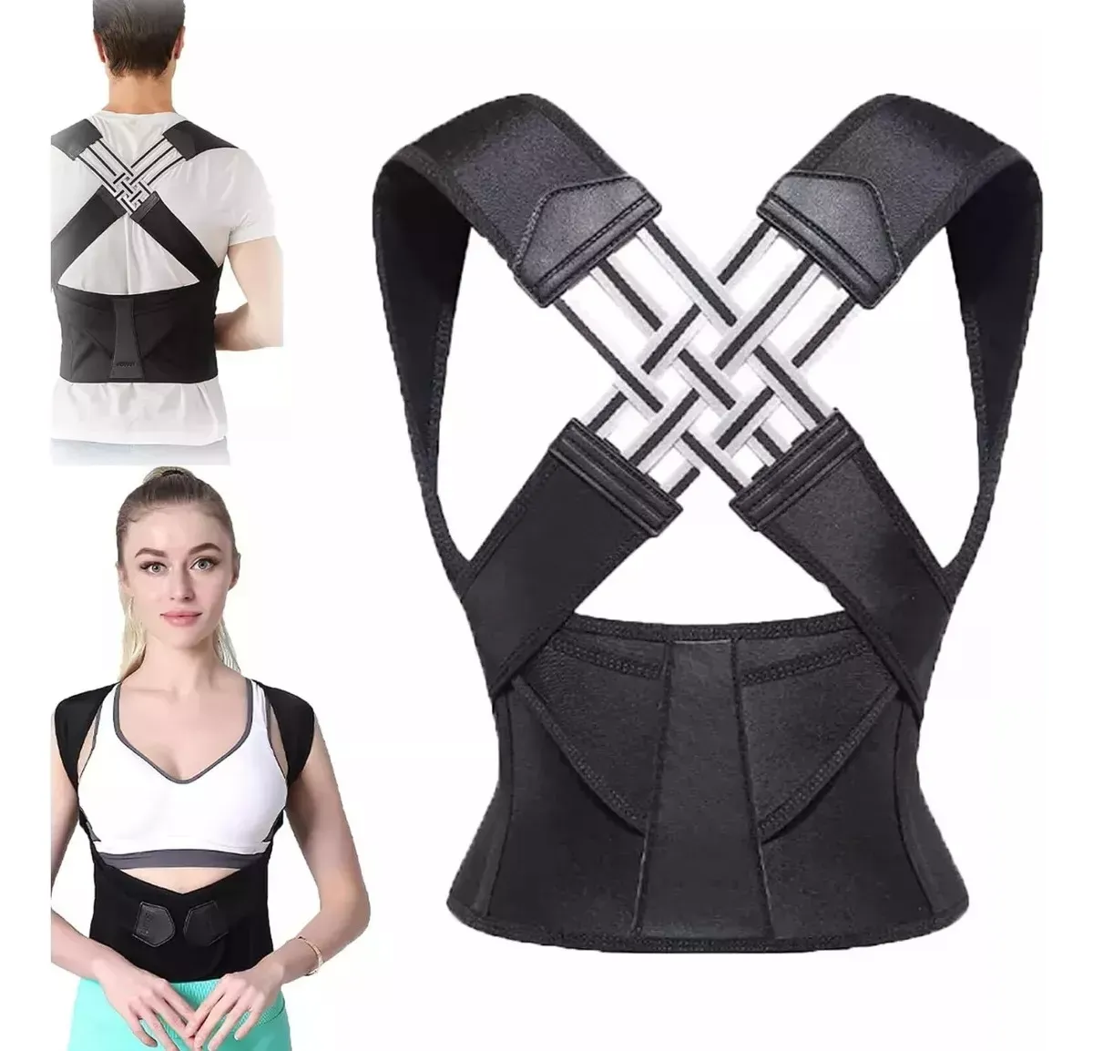 Corrector De Postura Soporte Espalda Faja Ajustable Bandas Cruzadas