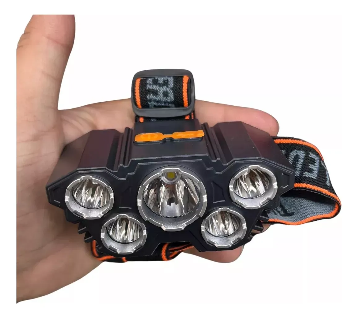 Linterna Minero Camping Luz Led Recargable 5 Luce Y Puerto Usb L-t21