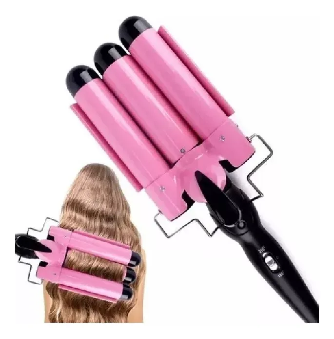 Rizador Buclera De Ondas Profundas Definidas 3 Tubos Para Cabello
