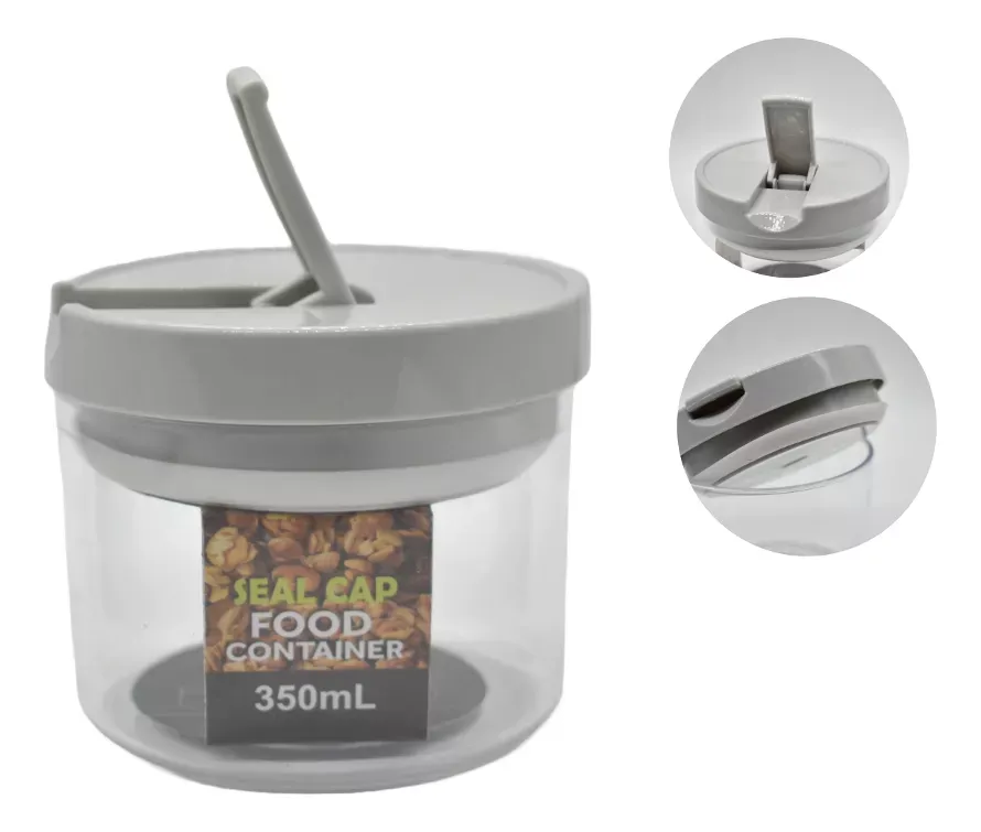 Recipiente Hermético Para Alimentos De Acrílico 350ml Pote Reutilizable
